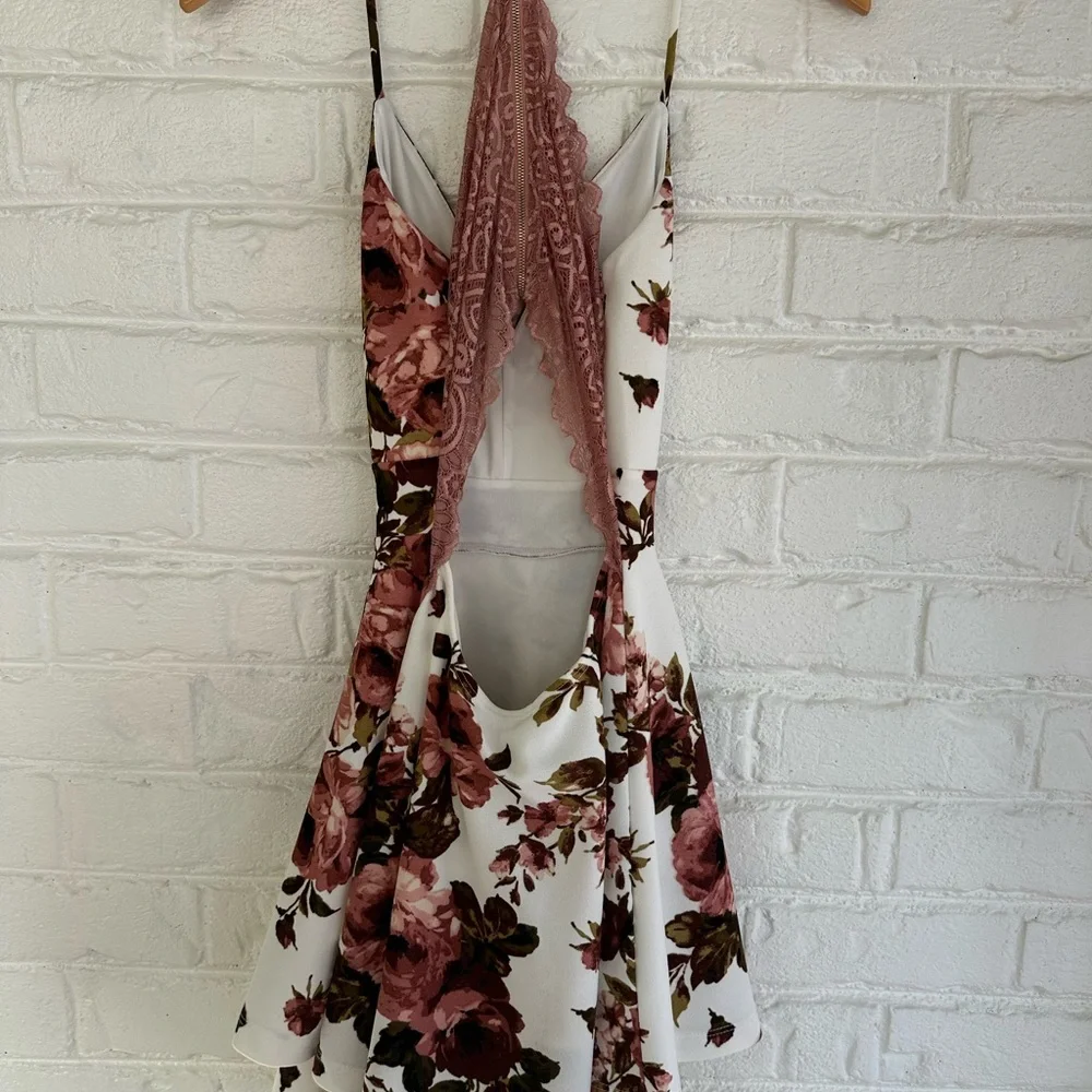 Windsor Floral Mini Dress - Pink and Brown - Picture 6 of 8